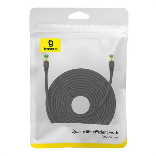 Kabel sieciowy Baseus w oplocie kat. 8 Ethernet RJ45, 40Gbps, 20m (czarny)