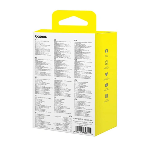 Transmiter FM Baseus S-09 Pro Bluetooth 5.3 (czarny)