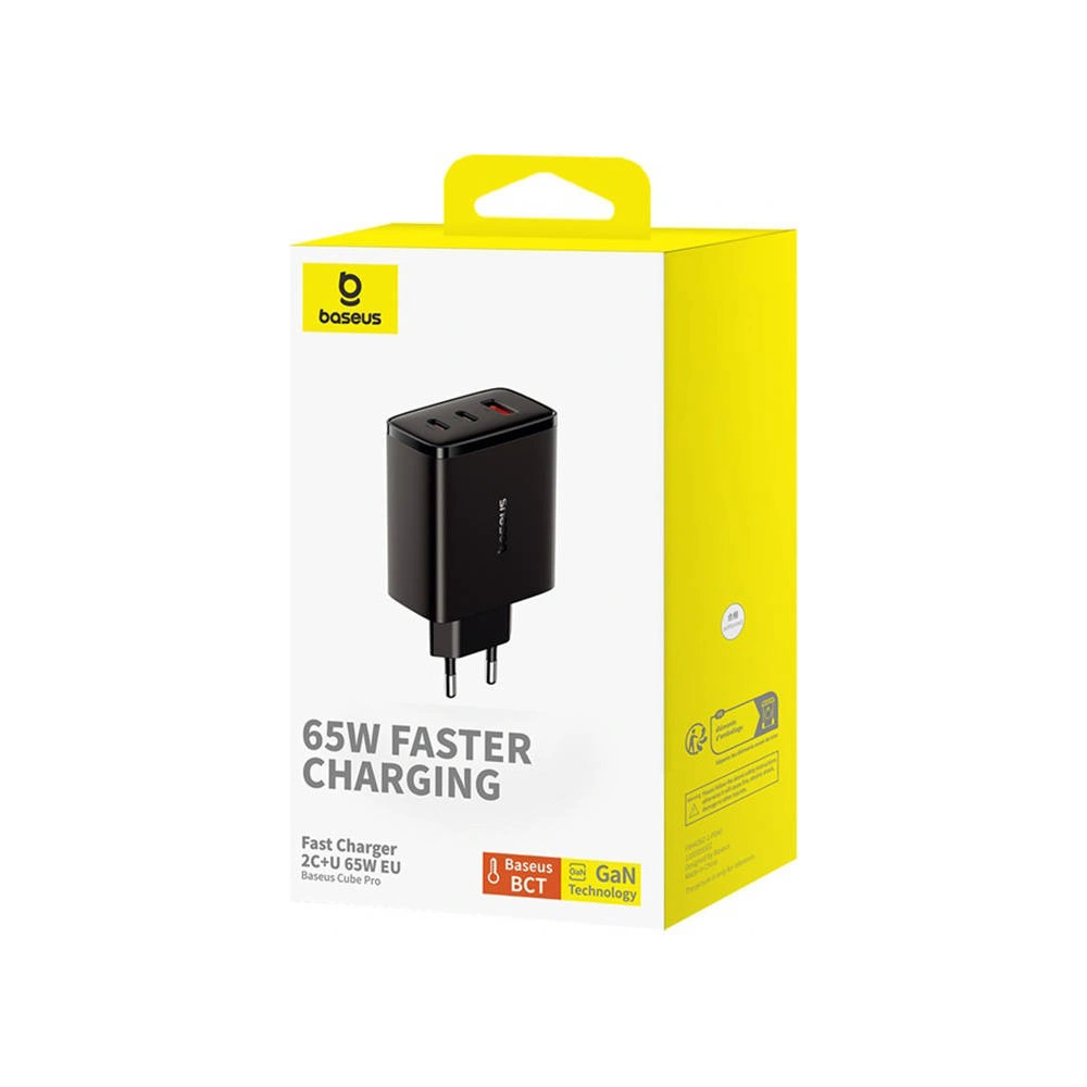 Hurtownia GSM - Síťová nabíječka Baseus OS-Cube Pro GaN5 USB-A, 2xUSB-C, 65W (černá) - BSU4709 - {ean13} - Hurt