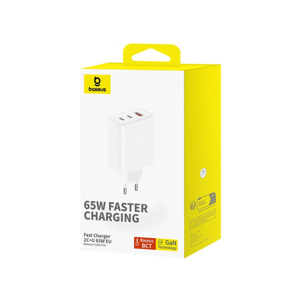 Hurtownia GSM - Netzteil Baseus OS-Cube Pro GaN5 USB-A, 2xUSB-C, 65W (weiß) - BSU4710 - {ean13} - Hurt