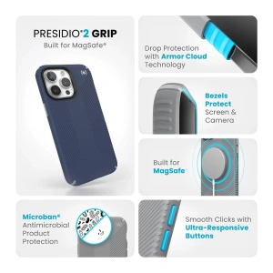 Hurtownia GSM - Etui Speck Presidio2 Grip MagSafe Apple iPhone 15 Pro Max (Albastru Coastal / Gri Prafului) - SPK577 - {ean13} - Hurt