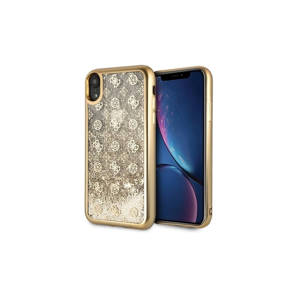 Wholesale Guess GUHCI61PEOLGGO iPhone Xr gold hard case 4G Peony Liquid Glitter - GUE061GLD - {ean13} - Hurt