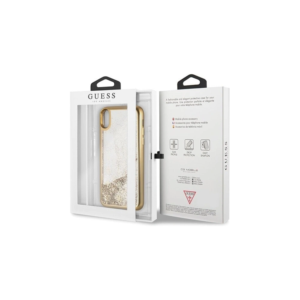 Wholesale Guess GUHCI61PEOLGGO iPhone Xr gold hard case 4G Peony Liquid Glitter - GUE061GLD - {ean13} - Hurt