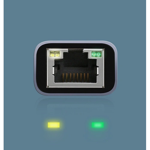 UGREEN zewnętrzna karta sieciowa USB-C / Ethernet RJ45 1Gbps szary