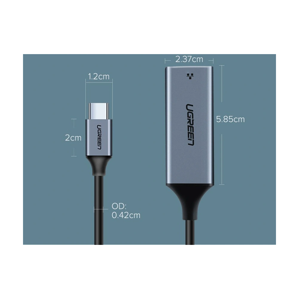 Hurtownia GSM - UGREEN externe USB-C-Netzwerkkarte / Ethernet RJ45 1Gbps grau - UGR1747 - {ean13} - Hurt