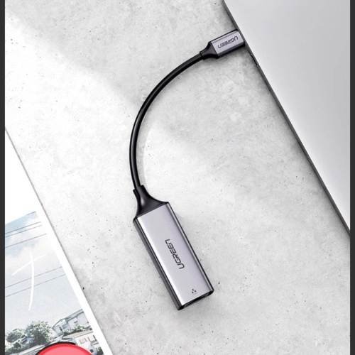 UGREEN zewnętrzna karta sieciowa USB-C / Ethernet RJ45 1Gbps szary