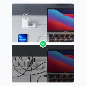 Hurtownia GSM - Síťová nabíječka UGREEN 2xUSB-C / USB-A 65W PD, QC, PPS bílá (CD275) - UGR1748 - {ean13} - Hurt