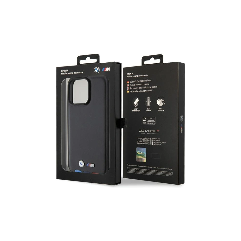 Hurtownia GSM - Case BMW BMHCP15X22PTDK Apple iPhone 15 Pro Max Leder Stempel Tricolor schwarz/black - BMW521 - {ean13} - Hurt
