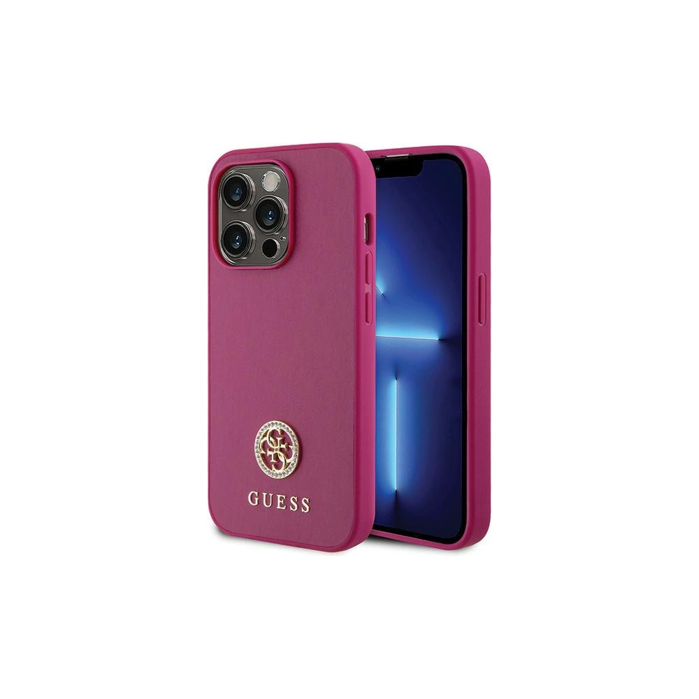 Hurtownia GSM - Case Guess GUHCP15LPS4DGPP Apple iPhone 15 Pro Hardcase Strass Metall-Logo rosa/pink - GUE2994 - {ean13} - Hurt