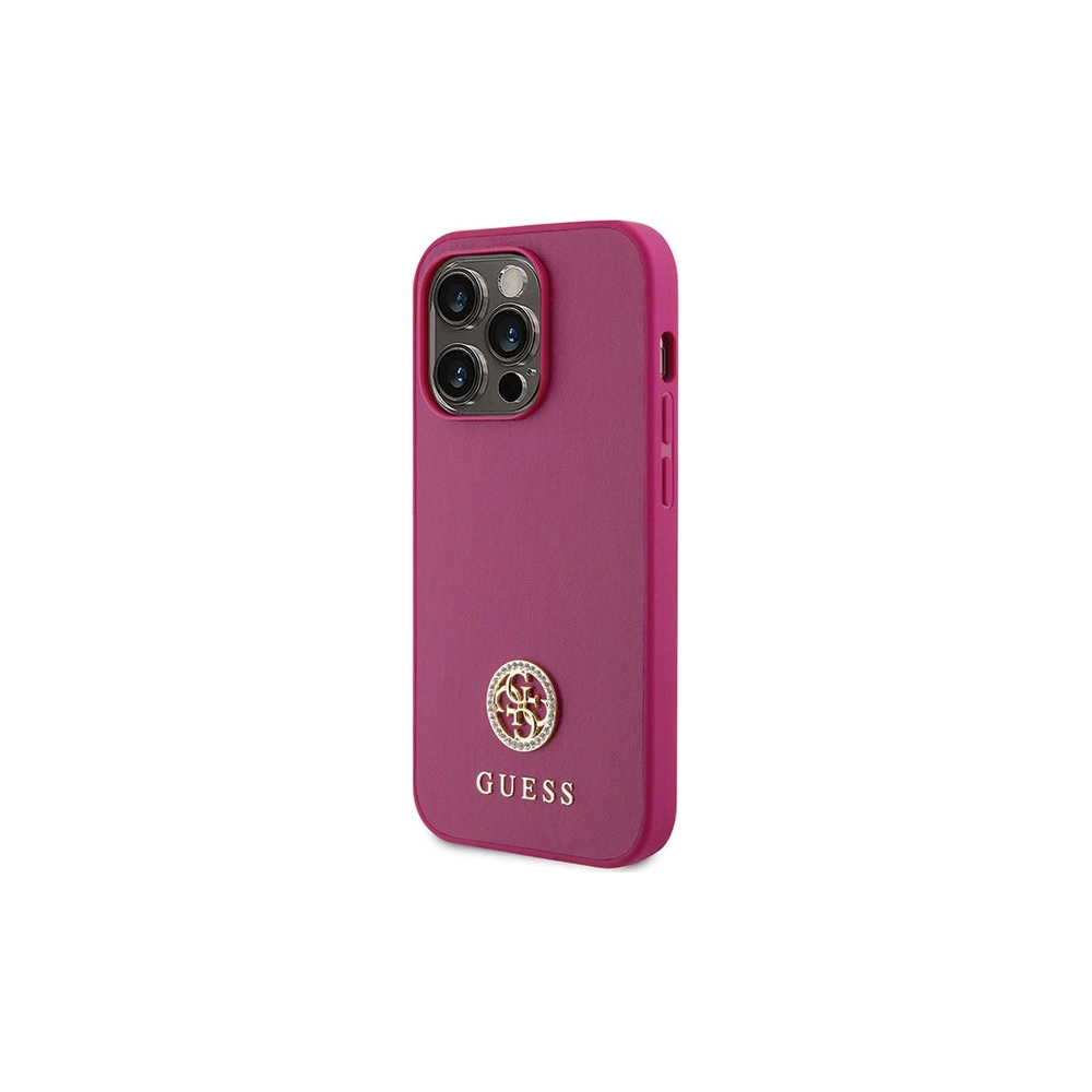 Hurtownia GSM - Etui Guess GUHCP15LPS4DGPP Apple iPhone 15 Pro kemény tok Strassz Fém Logo rózsaszín/pink - GUE2994 - {ean13} - Hurt