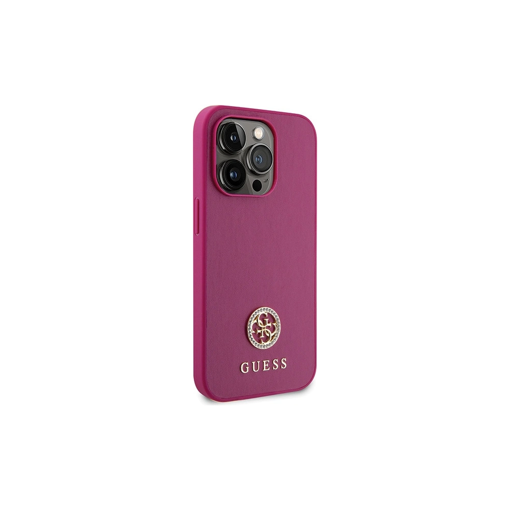 Hurtownia GSM - Etui Guess GUHCP15LPS4DGPP Apple iPhone 15 Pro kemény tok Strassz Fém Logo rózsaszín/pink - GUE2994 - {ean13} - Hurt