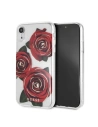 Etui Guess GUHCI61ROSTR Apple iPhone XR průhledný tvrdý obal Květy touhy červené růže