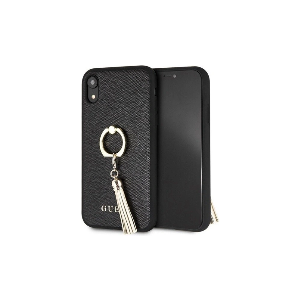 Hurtownia GSM - Etui Guess GUHCI61RSSABK Apple iPhone XR black/czarny hard case Saffiano with ring stand - GUE066BLK - {ean13} - Hurt