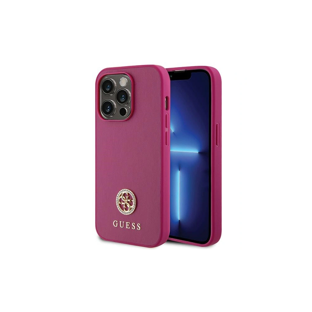 Hurtownia GSM - Etui Guess GUHCP15XPS4DGPP Apple iPhone 15 Pro Max hardcase Strass Metal Logo różowy/pink - GUE3000 - {ean13} - Hurt