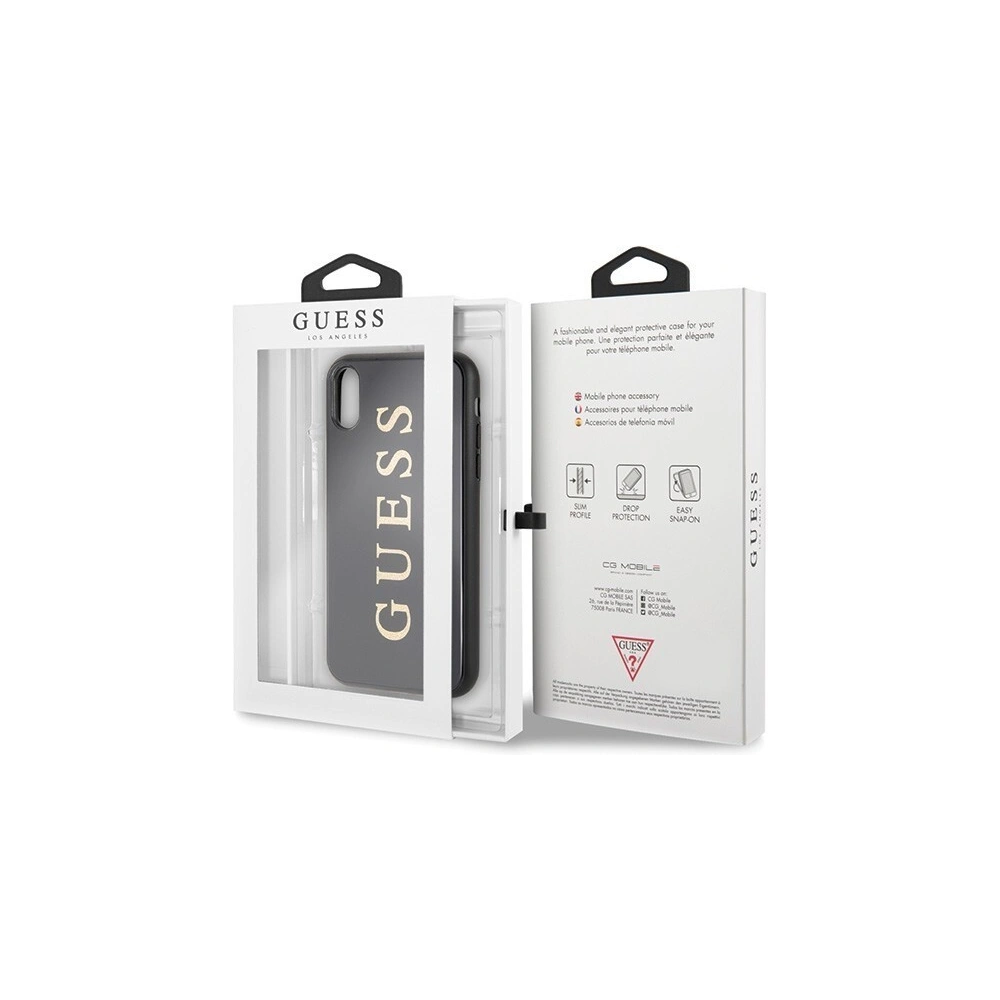 Wholesale Guess GUHCI61TGGGBK iPhone Xr black hard case Classic Double Layer Glitter - GUE067BLK - {ean13} - Hurt