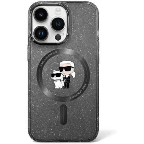 Karl Lagerfeld Distributor - 3666339162559 - KLD1751 - Karl Lagerfeld KLHMN61HGKCNOK Apple iPhone XR / 11 hardcase Karl&Choupette Glitter MagSafe black - B2B homescreen