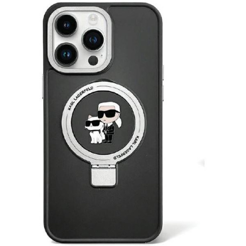 Karl Lagerfeld Distributor - 3666339169053 - KLD1753 - Karl Lagerfeld KLHMP13LHMRSKCK Apple iPhone 13 Pro hardcase Ring Stand Karl&Choupettte MagSafe black - B2B homescreen
