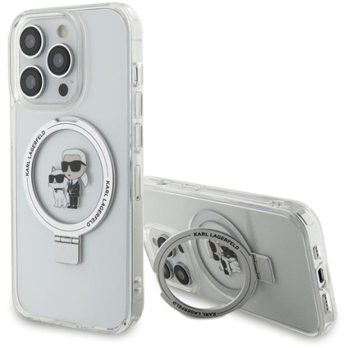 Karl Lagerfeld Distributor - 3666339168858 - KLD1754 - Karl Lagerfeld KLHMP14LHMRSKCH Apple iPhone 14 Pro hardcase Ring Stand Karl&Choupettte MagSafe white - B2B homescreen