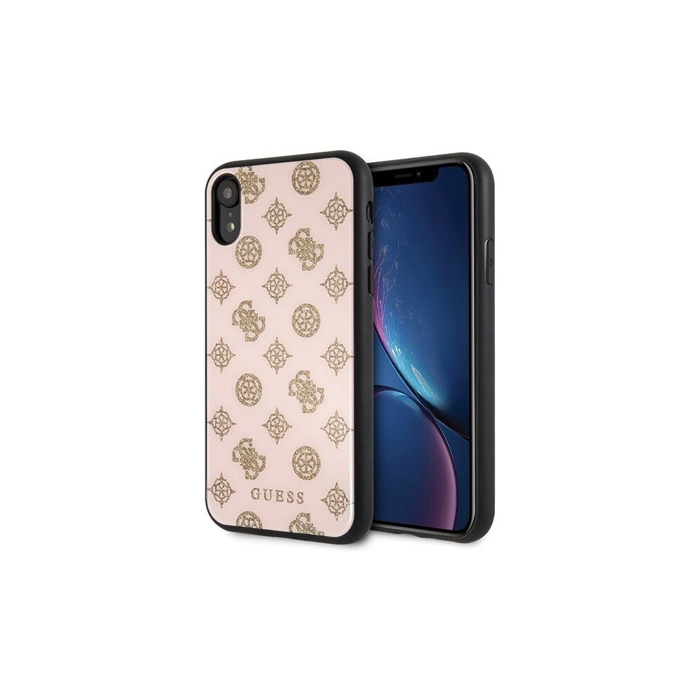 Wholesale Guess GUHCI61TGGPLP iPhone Xr light pink hard case Peony G Double Layer Glitter - GUE069PNK - {ean13} - Hurt