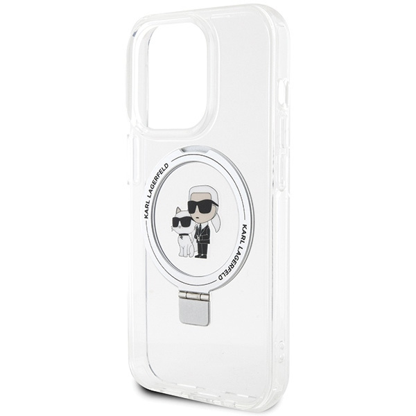 Kryt Karl Lagerfeld KLHMP14LHMRSKCH Apple iPhone 14 Pro hardcase Ring Stand Karl&Choupettte MagSafe white