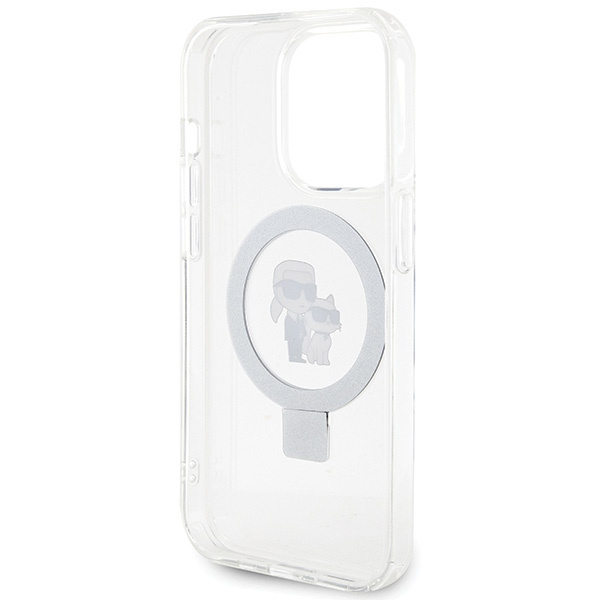 Kryt Karl Lagerfeld KLHMP14LHMRSKCH Apple iPhone 14 Pro hardcase Ring Stand Karl&Choupettte MagSafe white
