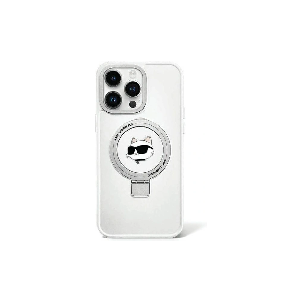 Hurtownia GSM - Etui Karl Lagerfeld KLHMP15LHMRSCHH Apple iPhone 15 Pro hardcase Ring Stand Choupette Head MagSafe biały/white - KLD1755 - {ean13} - Hurt