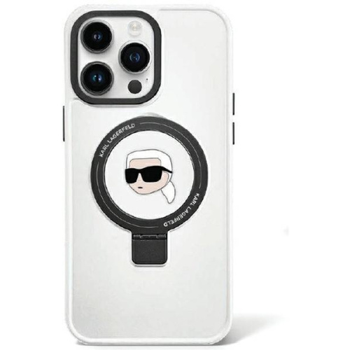 Hurtownia Karl Lagerfeld - 3666339168537 - KLD1757 - Etui Karl Lagerfeld KLHMP15LHMRSKHH Apple iPhone 15 Pro hardcase Ring Stand Karl Head MagSafe biały/white - B2B homescreen