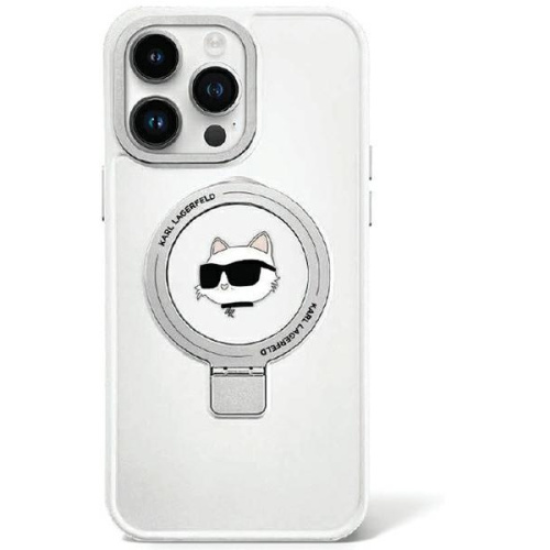 Karl Lagerfeld Distributor - 3666339168643 - KLD1759 - Karl Lagerfeld KLHMP15MHMRSCHH Apple iPhone 15 Plus / 14 Plus hardcase Ring Stand Choupette Head MagSafe white - B2B homescreen