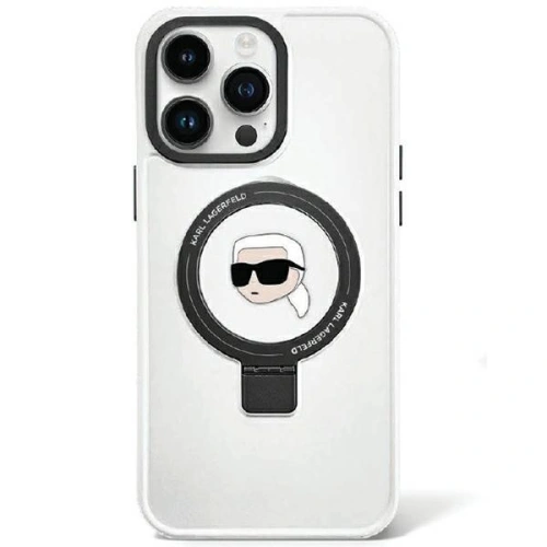 Etui Karl Lagerfeld KLHMP15SHMRSKHH Apple iPhone 15 hardcase Ring Stand Karl Head MagSafe biały/white