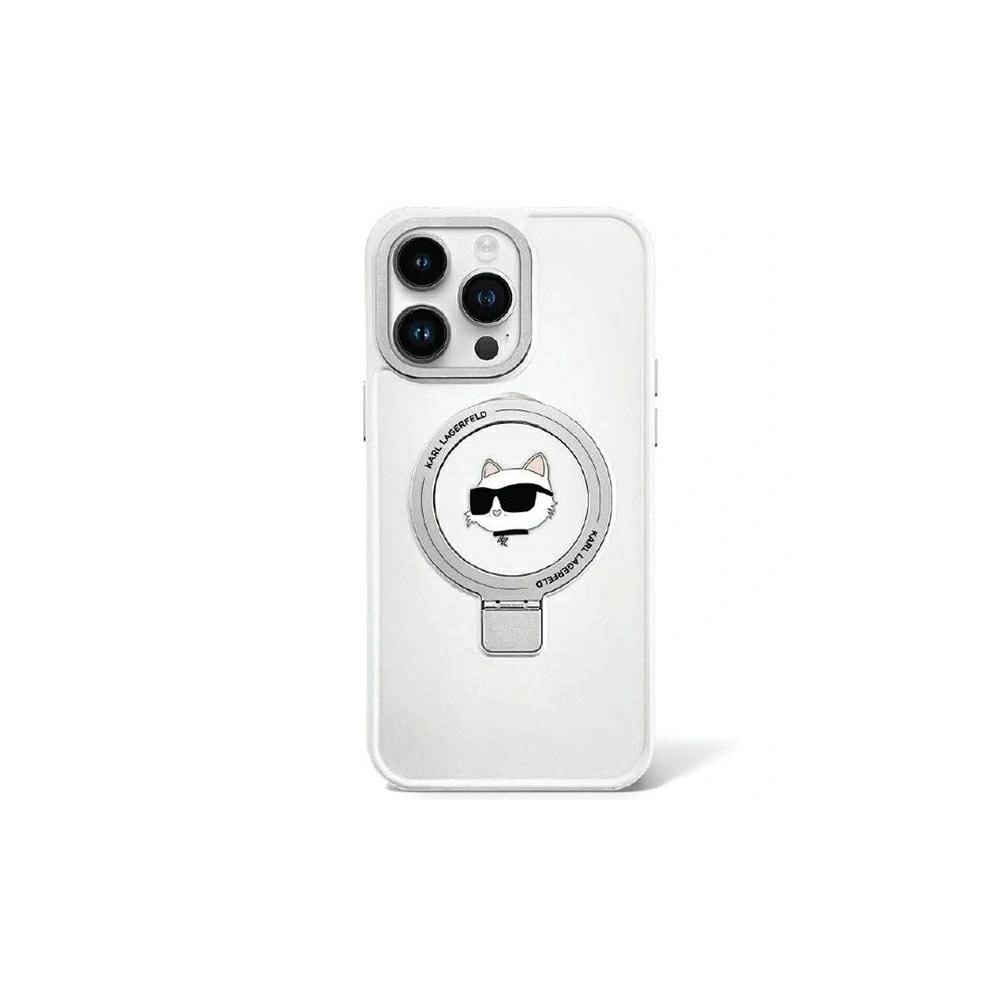 Hurtownia GSM - Etui Karl Lagerfeld KLHMP15XHMRSCHH Apple iPhone 15 Pro Max hardcase Ring Stand Choupette Head MagSafe alb/white - KLD1764 - {ean13} - Hurt