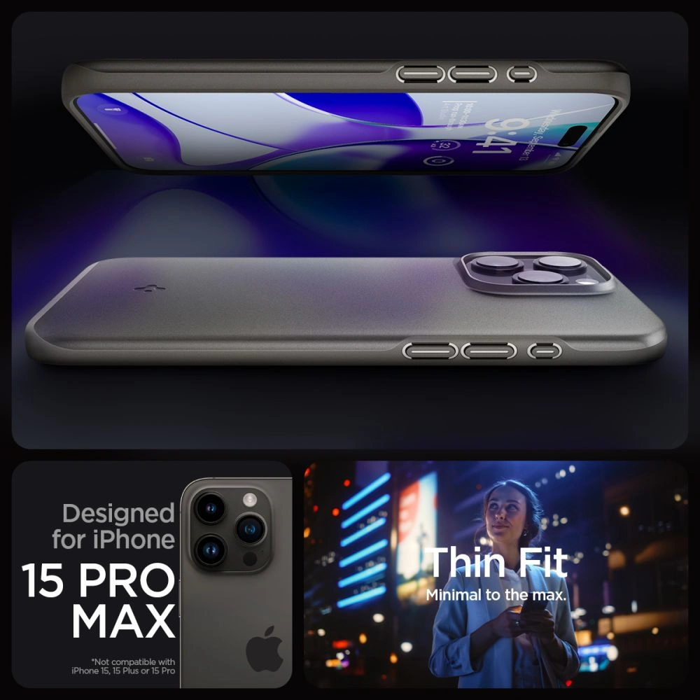 Hurtownia GSM - Case Spigen Thin Fit Apple iPhone 15 Pro Max Gunmetal - SPN3156 - {ean13} - Hurt
