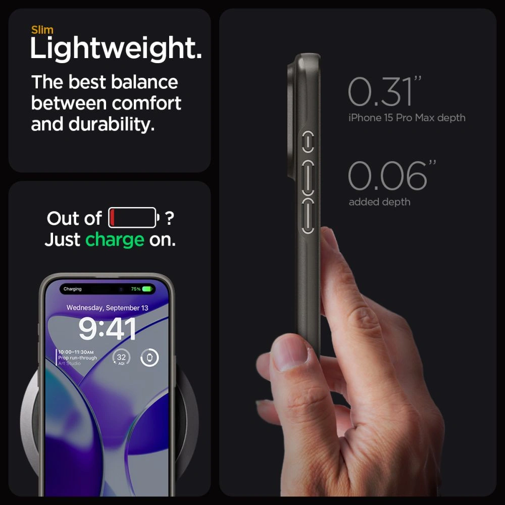Hurtownia GSM - Case Spigen Thin Fit Apple iPhone 15 Pro Max Gunmetal - SPN3156 - {ean13} - Hurt