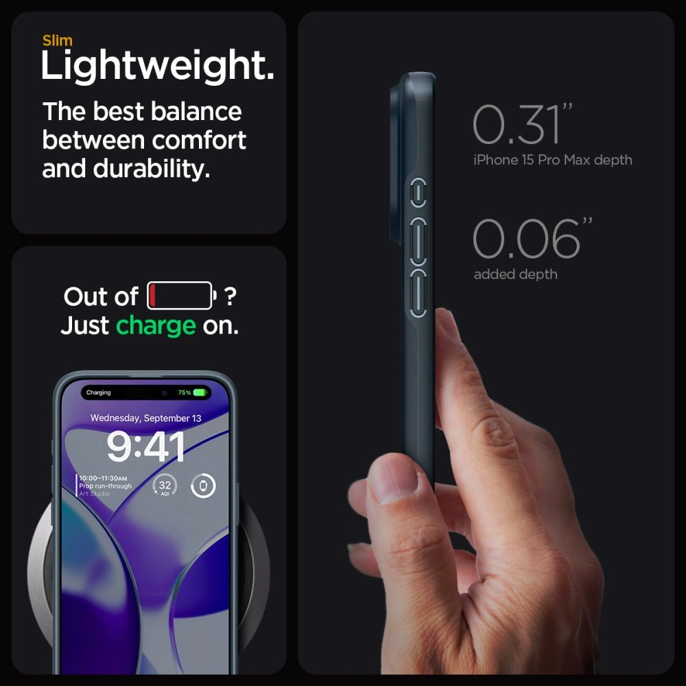Wholesale Spigen Thin Fit Apple iPhone 15 Pro Max Metal Slate - SPN3157 - {ean13} - Hurt