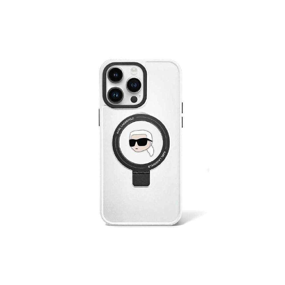 Hurtownia GSM - Etui Karl Lagerfeld KLHMP15XHMRSKHH Apple iPhone 15 Pro Max hardcase Ring Stand Karl Head MagSafe bílý/white - KLD1766 - {ean13} - Hurt