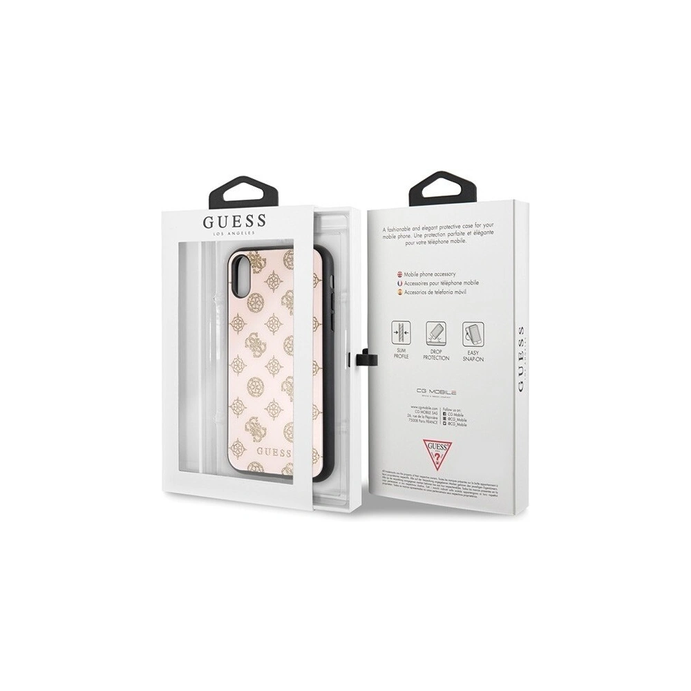 Wholesale Guess GUHCI61TGGPLP iPhone Xr light pink hard case Peony G Double Layer Glitter - GUE069PNK - {ean13} - Hurt