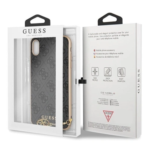Etui Guess GUHCI65GF4GGR Apple iPhone XS Max grey/szary hard case 4G Charms Collection