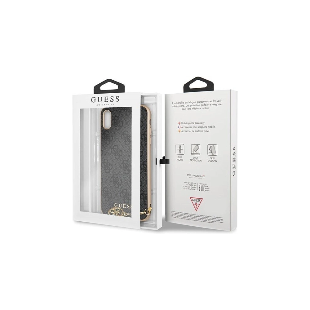 Hurtownia GSM - Etui Guess GUHCI65GF4GGR Apple iPhone XS Max šedé/hard case 4G Charms Collection - GUE071GRY - {ean13} - Hurt