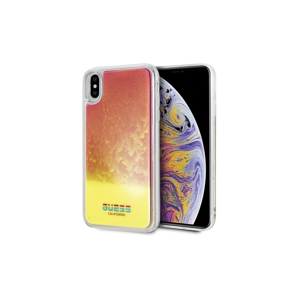 Hurtownia GSM - Etui Guess GUHCI65GLCPI Apple iPhone XS Max růžové/pink tvrdé pouzdro California Glow in the dark - GUE072PNK - {ean13} - Hurt