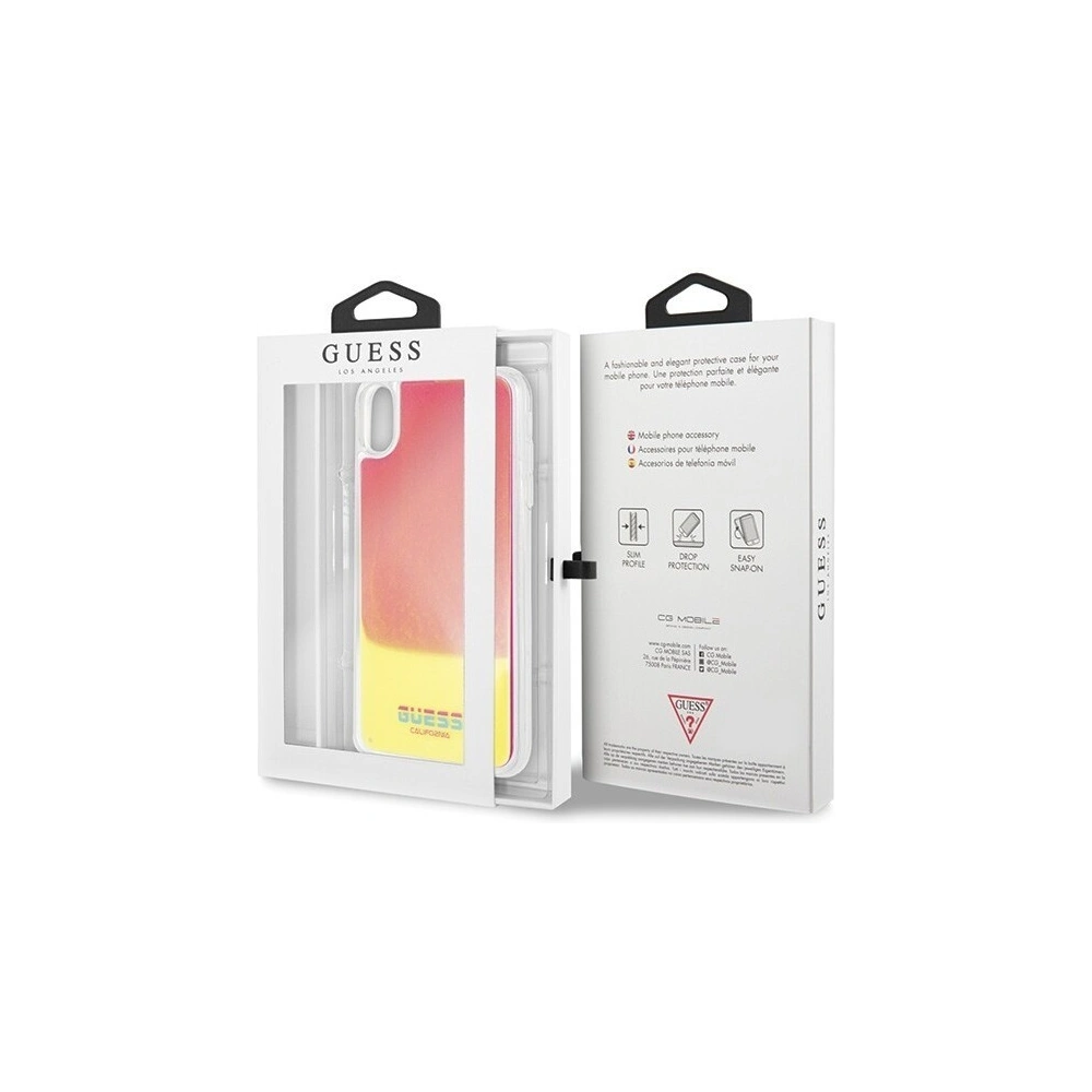 Hurtownia GSM - Etui Guess GUHCI65GLCPI Apple iPhone XS Max růžové/pink tvrdé pouzdro California Glow in the dark - GUE072PNK - {ean13} - Hurt