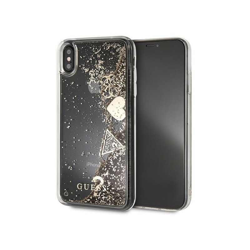 Guess Distributor - 3700740437780 - GUE074GLD - Guess GUHCI65GLHFLGO iPhone Xs Max gold hard case Glitter Hearts - B2B homescreen