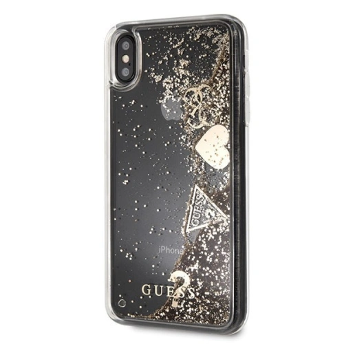 Etui Guess GUHCI65GLHFLGO Apple iPhone XS Max gold/złoty hard case Glitter Hearts