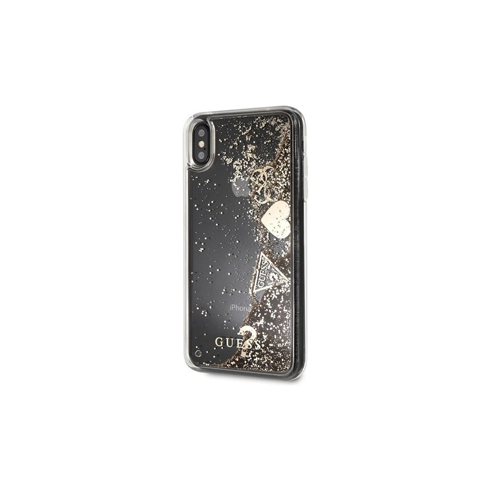 Hurtownia GSM - Etui Guess GUHCI65GLHFLGO Apple iPhone XS Max zlaté/zelzoty tvrdé pouzdro Glitter Hearts - GUE074GLD - {ean13} - Hurt
