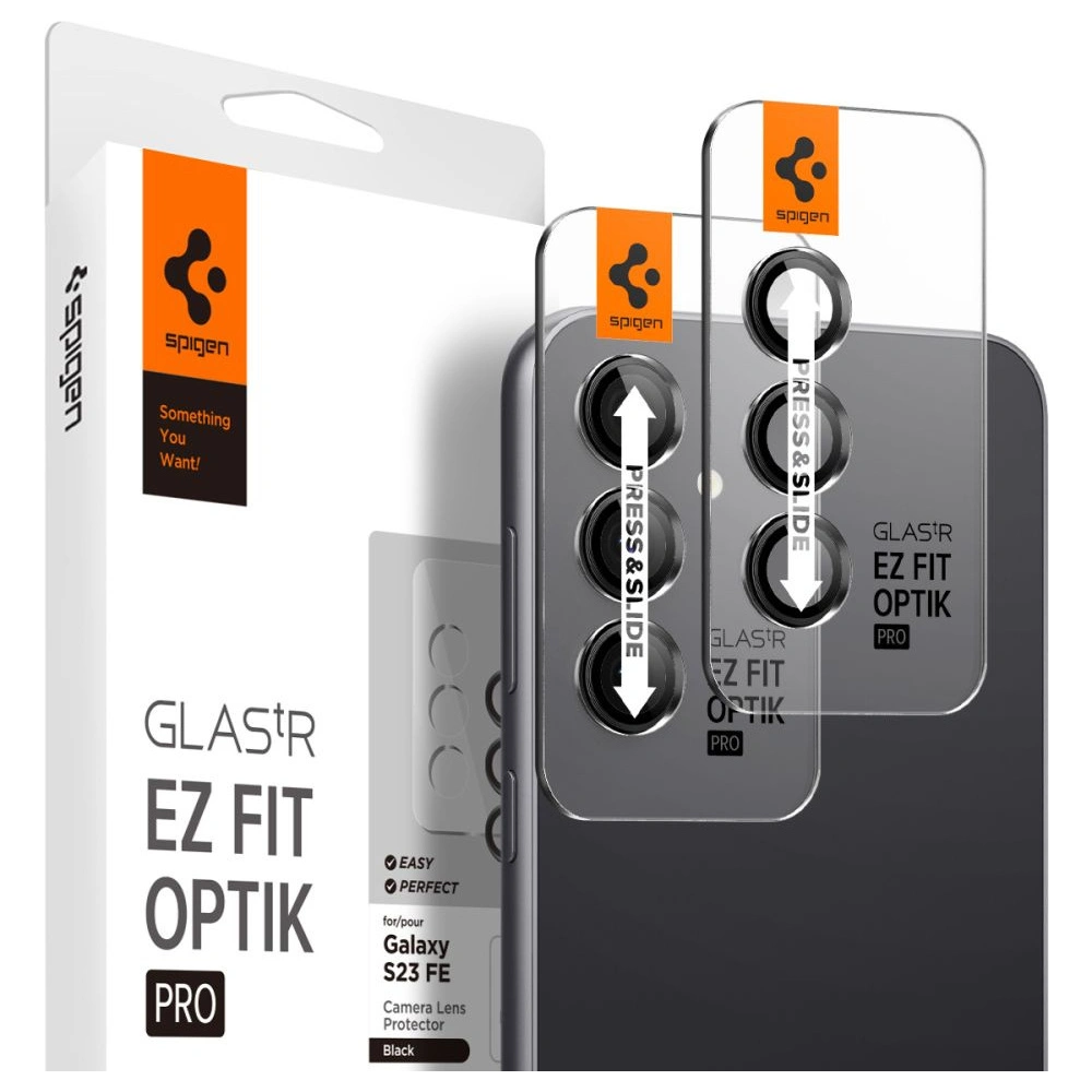 Hurtownia GSM - Szkło hartowane na aparat Spigen Optik.tr ez Fit Camera Protector Samsung Galaxy S23 FE Black [2 PACK] - SPN3175 - {ean13} - Hurt
