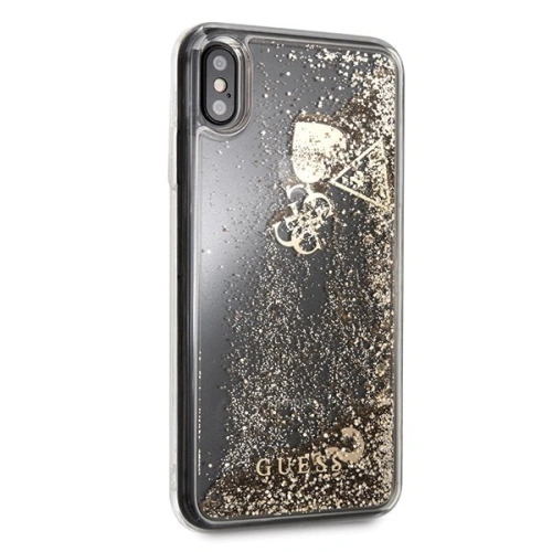 Etui Guess GUHCI65GLHFLGO Apple iPhone XS Max gold/złoty hard case Glitter Hearts
