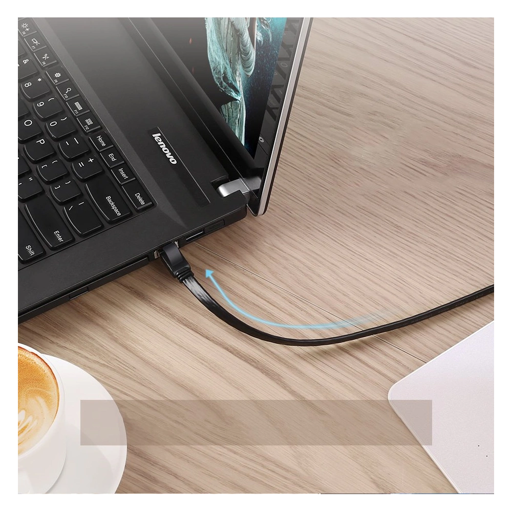 Hurtownia GSM - Ploché síťové kabel UGREEN Ethernet RJ45 Cat.7 STP LAN 10Gbps 3m černý - UGR1749 - {ean13} - Hurt