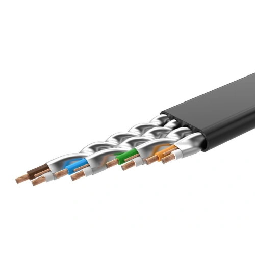 Płaski kabel sieciowy UGREEN Ethernet RJ45 Cat.7 STP LAN 10Gbps 3m czarny