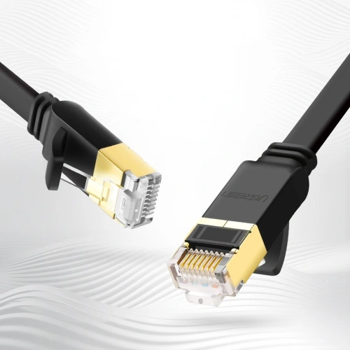 Płaski kabel sieciowy UGREEN Ethernet RJ45 Cat.7 STP LAN 10Gbps 3m czarny