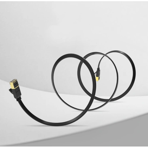 Płaski kabel sieciowy UGREEN Ethernet RJ45 Cat.7 STP LAN 10Gbps 3m czarny