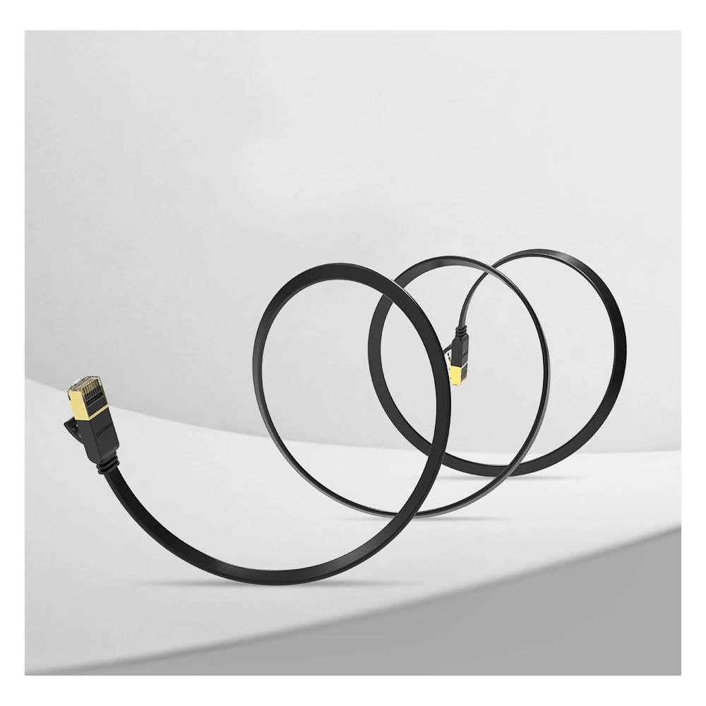 Hurtownia GSM - Flaches Netzwerkkabel UGREEN Ethernet RJ45 Cat.7 STP LAN 10Gbps 3m schwarz - UGR1749 - {ean13} - Hurt