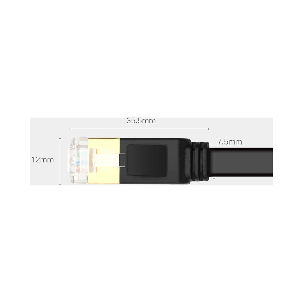 Hurtownia GSM - Flaches Netzwerkkabel UGREEN Ethernet RJ45 Cat.7 STP LAN 10Gbps 3m schwarz - UGR1749 - {ean13} - Hurt